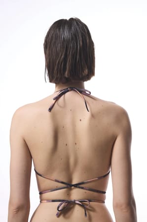 Nixie Çizgili Tokalı Üçgen Bikini Üstü