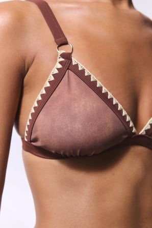 Açık Kahverengi Emery Üçgen Bikini Üstü