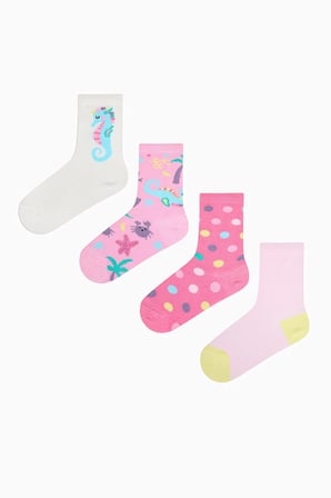 Kız Çocuk Mint Unicorn Çok Renkli 4lü Soket Çorap