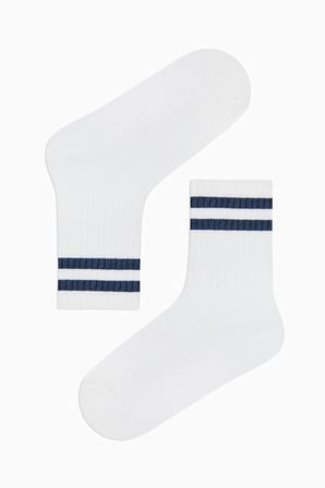 Erkek Çocuk Double Stripe 4lü Soket Çorap