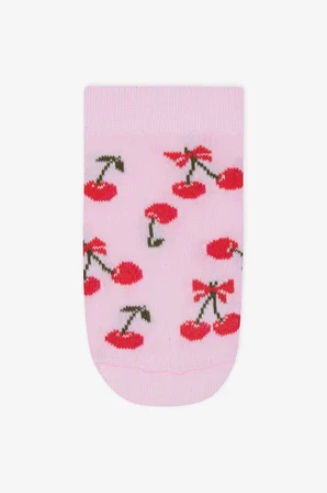 Kız Çocuk Bow Cherry Çok Renkli  3lü Patik Çorap