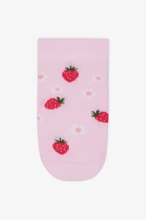 Kız Çocuk Bow Cherry Çok Renkli  3lü Patik Çorap