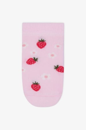Kız Çocuk Bow Cherry Çok Renkli  3lü Patik Çorap
