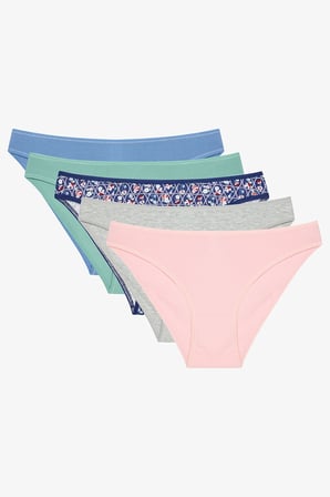Antique Garden Çiçekli Normal Bel 5'li Slip Külot