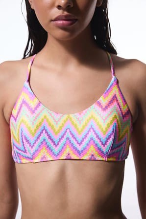 Zigzag Desenli Bikini Üstü