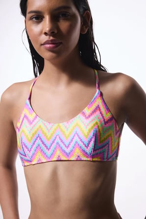 Zigzag Desenli Bikini Üstü