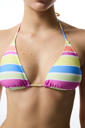 Donna Çizgili Üçgen Bikini Üstü