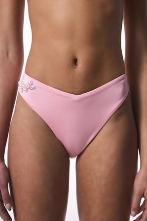 Pembe Boncuk Detaylı V Kesim Bikini Altı 