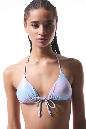 Jamie Boncuklu Çok Renkli Üçgen Bikini Üstü 