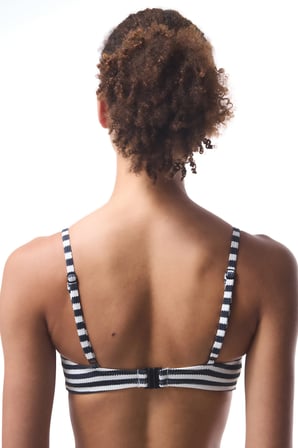 Marbel Çizgili V Kesimli Balenli Bikini Üstü