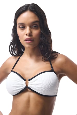 Beyaz Nicole Straplez Bikini Üstü