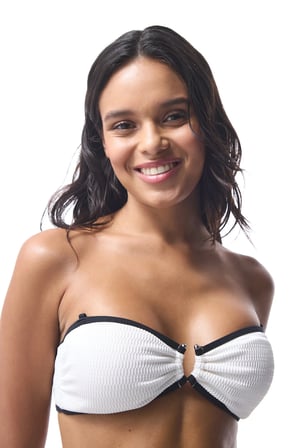 Beyaz Nicole Straplez Bikini Üstü