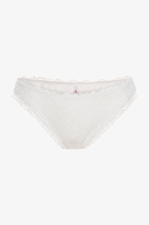 Kırık Beyaz Arizona Fırfırlı Slip Bikini Altı