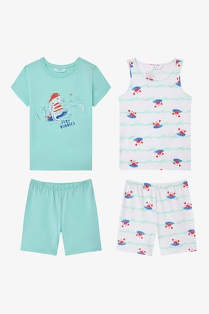 Erkek Çocuk Surf Buddies Pamuklu 2li Pijama Takımı