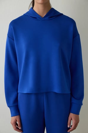Saks Silky Feel Kapüşonlu Slogan Baskılı Sweatshirt