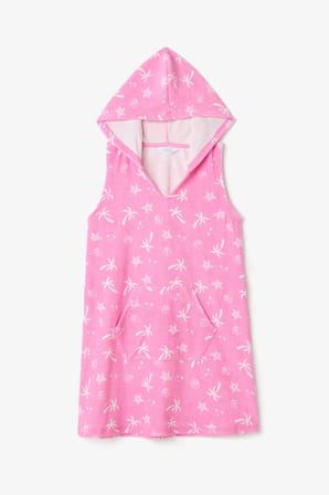 Pembe Kız Çocuk Plaj Havlu Elbise