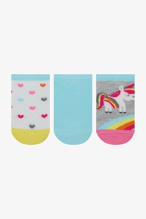 Kız Çocuk Unicorn Love 3lü Patik Çorap