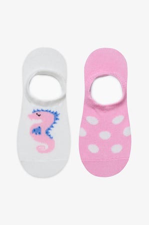 Kız Çocuk Seahorse Dot 2li Çok Renkli Babet Çorap