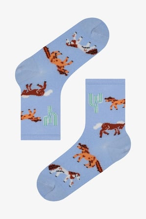 Erkek Çocuk Horses 3lü Soket Çorap