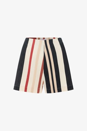 Shay Striped Etnik Desenli Mini Şort