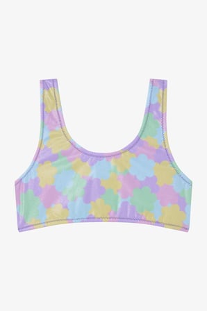 Kız Çocuk Shiny Flower Fırfırlı Halter Yaka Bikini Takımı