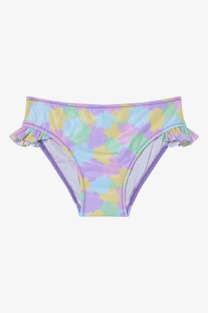 Kız Çocuk Shiny Flower Fırfırlı Halter Yaka Bikini Takımı
