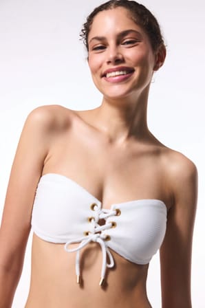 Krem Maggie Straplez Bikini Üstü