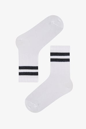 Erkek Çocuk Lines 3lü Tenis Beyaz Soket Çorap
