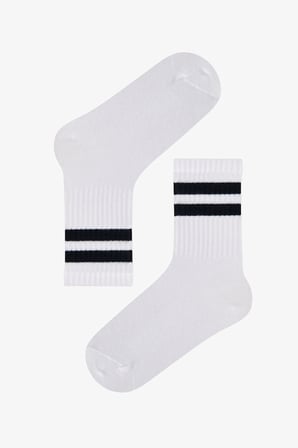 Erkek Çocuk Lines 3lü Tenis Beyaz Soket Çorap