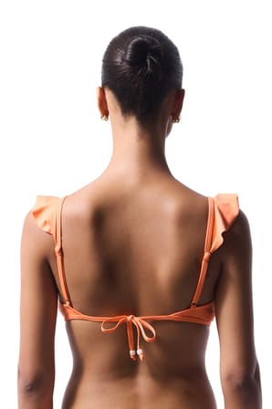 Turuncu Mango Deep Frill Bikini Üstü