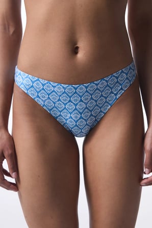 Mavi Geometrik Desenli Bikini Altı
