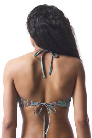 Yılan Desenli Aida Reverse V Bikini Üstü