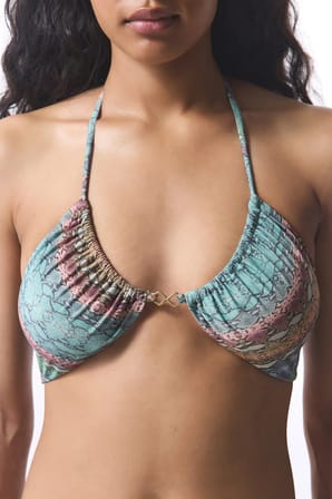 Yılan Desenli Aida Reverse V Bikini Üstü