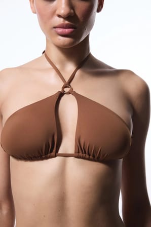 Kahverengi Libby Üçgen Bikini Üstü