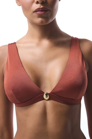 Turuncu Braga Deep V Bikini Üstü