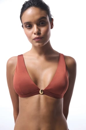 Turuncu Braga Deep V Bikini Üstü