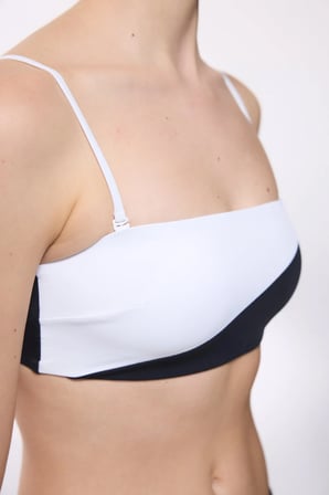 Siyah Beyaz Gina Straplez Bikini Üstü