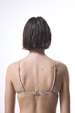 Renkli Faro Tokalı Üçgen Bikini Üstü