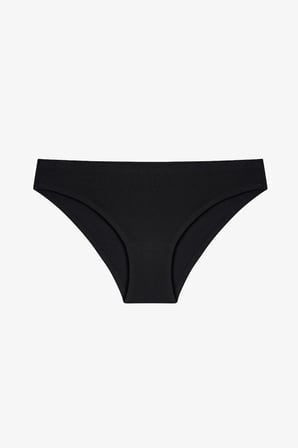 İz Bırakmaz  Siyah 24 Saat Pamuklu Dikişsiz Normal Bel Slip Külot