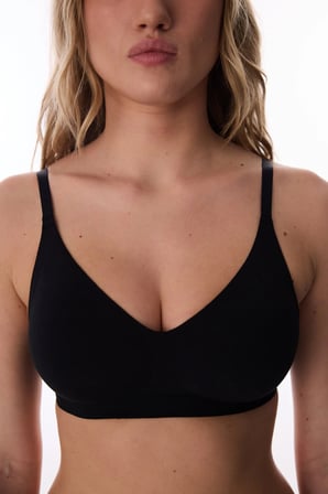 İz Bırakmaz Siyah 24 Saat Pamuklu Invisible Pamuklu Balensiz Sütyen