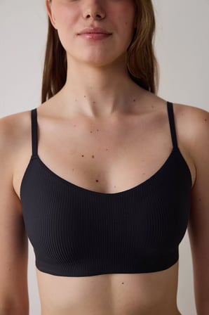 İz Bırakmaz Siyah Fit Dikişsiz Balensiz Push Up Sütyen