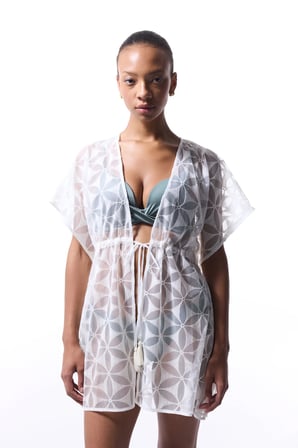 Gardenya West Brode Çiçekli Püskül Detaylı Kaftan