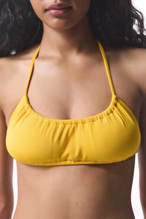 Marıgold Minimal Kesim Sarı Bandeau Bikini Üstü