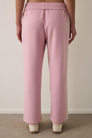 Lila Silky Feel Normal Bel Parçalı Eşofman Altı