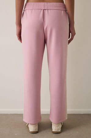 Lila Silky Feel Normal Bel Parçalı Eşofman Altı