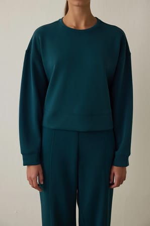 Koyu Yeşil Modal Şardonlu Sweatshirt