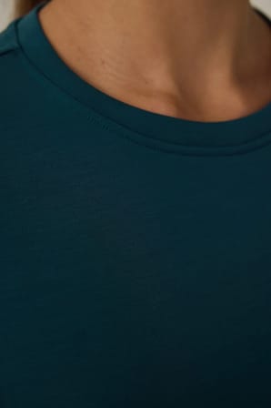 Koyu Yeşil Modal Şardonlu Sweatshirt