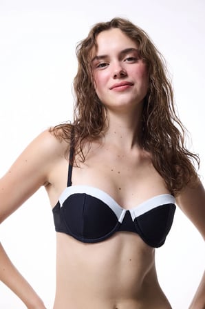 Siyah Nova Straplez Bikini Üstü
