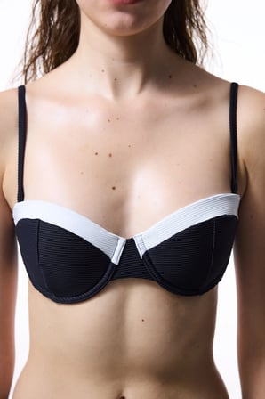 Siyah Nova Straplez Bikini Üstü