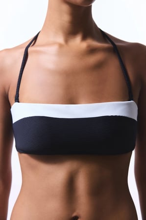 Siyah Nova Straplez Bikini Üstü